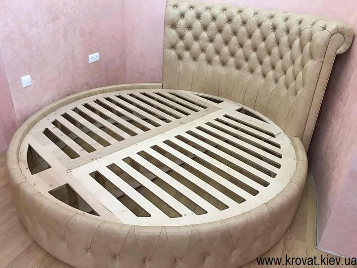 шкіряне кругле ліжко в інтер'єрі спальні шкіряне кругле ліжко в інтер'єрі спальні